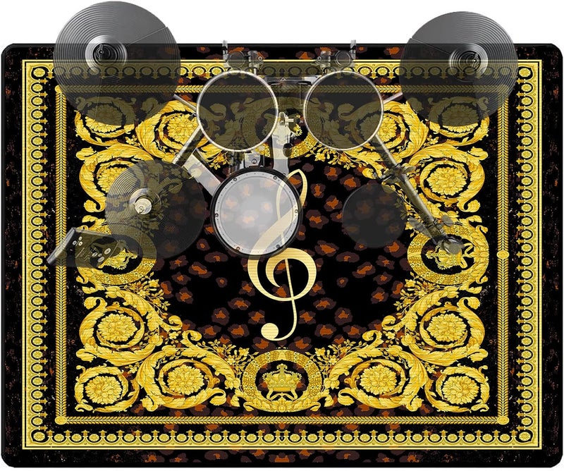 PRIHALF Drum Rug, Drum Set Carpet,Bedroom Living Room Decor,Soundproof Rug Pads Drum Accessories for Drum Set,Non-Slip Carpet,Great Gift for Drummers,100% Polyester(A,4 * 5ft) - Image 1